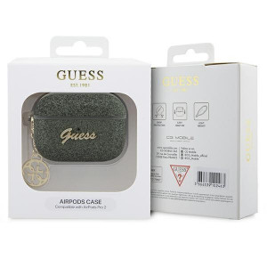 Оригинален калъф за слушалки GUESS Glitter Flake 4G Charm GUAP2GLGSHA - AirPods Pro 2 зелен - Img 4