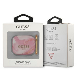 Оригинален калъф за слушалки GUESS Marble GUA3UNMP - AirPods 3 розов - Img 3