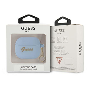 Оригинален калъф за слушалки GUESS Silicone Charm GUA3LSCHSB - AirPods 3 син - Img 3