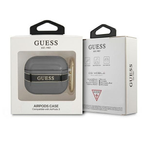 Оригинален калъф за слушалки GUESS Strap GUA3HHTSK - AirPods 3 черен - Img 3