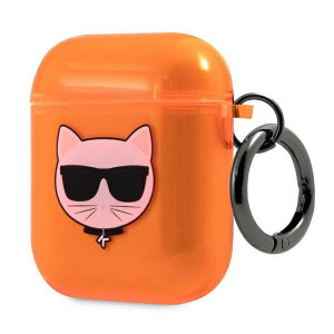 Оригинален калъф за слушалки Karl LAGERFELD Choupette KLA2UCHFO - AirPods Choupette оранжев - Img 3