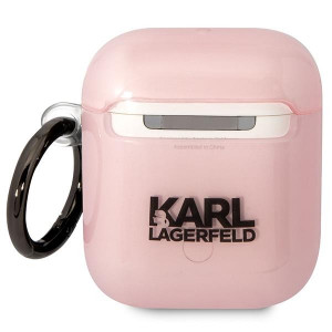 Оригинален калъф за слушалки Karl LAGERFELD Ikonik Choupette KLA2HNCHTCP - AirPods 1 / 2 розов - Img 2