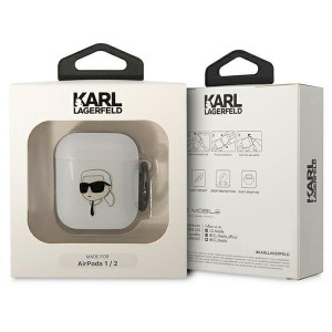 Оригинален калъф за слушалки Karl LAGERFELD Karl's Head KLA2HNIKTCT - AirPods 1 / 2 прозрачен - Img 3