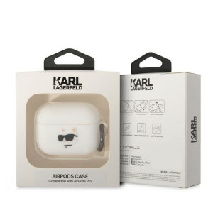 Оригинален калъф за слушалки Karl LAGERFELD Silicone Choupette Head 3D KLAPRUNCHH - AirPods Pro бял - Img 3