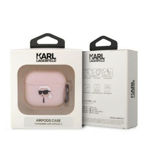 Оригинален калъф за слушалки Karl LAGERFELD Silicone Karl Head 3D KLA3RUNIKP - AirPods 3 розов - Img 3