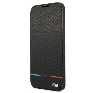 Оригинален калъф тип книга BMW M Collection Triangles BMBKS22MPUCARTCBK - Samsung Galaxy S22+ черен - Img 1