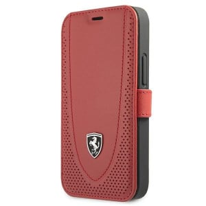 Оригинален калъф тип книга FERRARI Off Track Perforated FEOGOFLBKP12SRE - iPhone 12 mini червен - Img 1