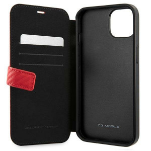 Оригинален калъф тип книга FERRARI Track Carbon Stripe FESAXFLBKP13SRE - iPhone 13 mini червен - Img 5