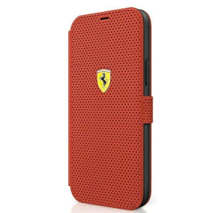 Оригинален калъф тип книга FERRARI Track Perforated FESPEFLBKP12SRE - iPhone 12 mini червен - Img 2