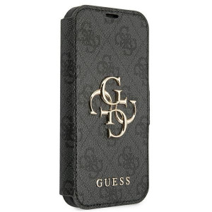 Оригинален калъф тип книга GUESS 4G Big Metal Logo GUBKP13L4GMGGR - iPhone 13 Pro сив - Img 3