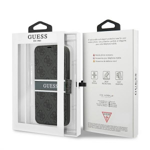 Оригинален калъф тип книга GUESS 4G Stripe GUBKP13S4GDGR - iPhone 13 mini сив - Img 7