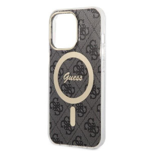 Оригинален комплект GUESS 4G Print (гръб + зарядно) MagSafe GUBPP13XH4EACSK - iPhone 13 Pro Max черен - Img 6