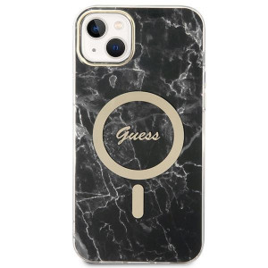 Оригинален комплект GUESS Marble (гръб + зарядно) MagSafe GUBPP14MHMEACSK - iPhone 14 Plus черен - Img 3