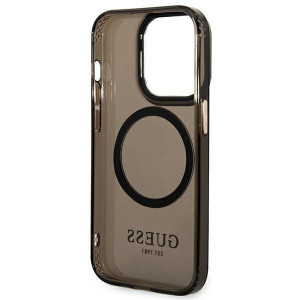 Оригинален полупрозрачен твърд гръб GUESS Gold Outline MagSafe GUHMP14LHTCMK - iPhone 14 Pro черен - Img 7