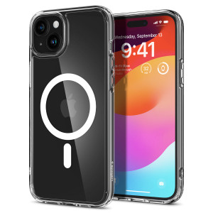 Оригинален прозрачен гръб с цветна рамка SPIGEN Crystal Hybrid MagSafe - iPhone 15 Pro Max прозрачен - Img 8