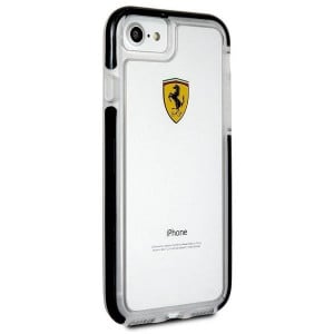 Оригинален прозрачен твърд гръб с цветна рамка FERRARI Shockproof FEGLHCP7BK - iPhone 7 / 8 / SE (2nd gen) / SE (3rd gen) черен - Img 2
