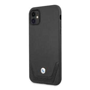 Оригинален твърд гръб от еко кожа BMW Leather Perforate BMHCN61RSWPK - iPhone 11 черен - Img 2