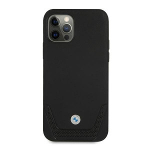 Оригинален твърд гръб от еко кожа BMW Leather Perforate BMHCP12LRSWPK - iPhone 12 Pro Max черен - Img 3