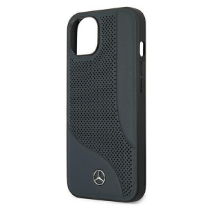 Оригинален твърд гръб с естествена кожа MERCEDES Leather Perforated Area MEHCP13SCDONA - iPhone 13 mini тъмносин - Img 6