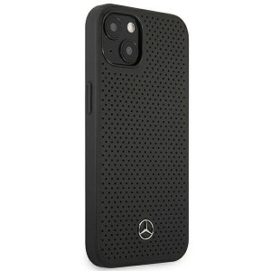 Оригинален твърд гръб с естествена кожа MERCEDES Leather Perforated MEHCP13MDELBK - iPhone 13 черен - Img 4