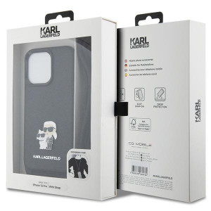 Оригинален твърд гръб с презрамка KARL LAGERFELD Saffiano Metal Pin Karl & Choupette KLHCP13LSAKCPSK case - iPhone 13 Pro черен Crossbody Saffiano Metal Pin Karl & Choupette - Img 7