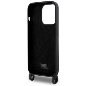 Оригинален твърд гръб с презрамка KARL LAGERFELD Silicone Ikonik KLHCP15XSCBSKNK - iPhone 15 Pro Max черен - Img 6