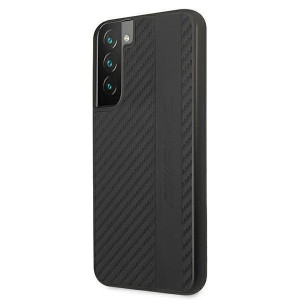 Оригинален твърд гръб AMG Carbon Stripe & Embossed AMHCS22MBLSCA - Samsung Galaxy S22+ черен - Img 2