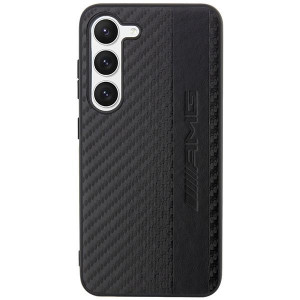 Оригинален твърд гръб AMG Carbon Stripe & Embossed AMHCS23MBLSCA - Samsung Galaxy S23+ черен - Img 3