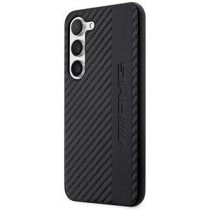 Оригинален твърд гръб AMG Carbon Stripe & Embossed AMHCS23SBLSCA - Samsung Galaxy S23 черен - Img 2