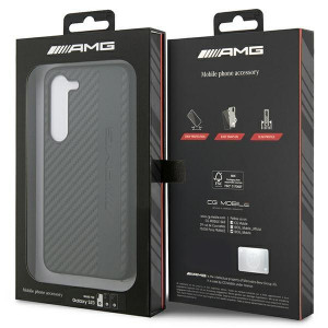 Оригинален твърд гръб AMG Carbon Stripe & Embossed AMHCS23SBLSCA - Samsung Galaxy S23 черен - Img 8