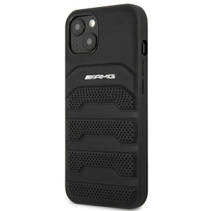 Оригинален твърд гръб AMG Leather Debossed Lines AMHCP14MGSEBK - iPhone 14 Plus черен - Img 2