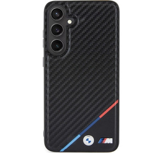Оригинален твърд гръб BMW Carbon Tricolor MagSafe BMHMS24S23PUDTK - Samsung Galaxy S24 черен - Img 3