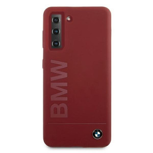 Оригинален твърд гръб BMW Silicone Signature BMHCS21 5GSSLBLRE - Samsung Galaxy S21 5G червен - Img 3