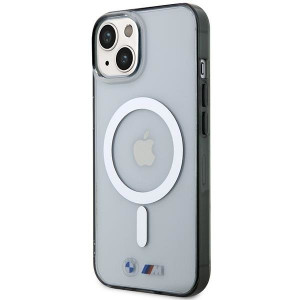 Оригинален твърд гръб BMW Silver Ring MagSafe BMHMP14SHCRS - iPhone 14 прозрачен - Img 2