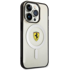 Оригинален твърд гръб FERRARI Outline MagSafe FEHMP14LURKT - iPhone 14 Pro прозрачен - Img 4