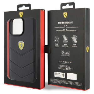 Оригинален твърд гръб FERRARI Quilted Metal Logo - iPhone 15 Pro Max черен - Img 8