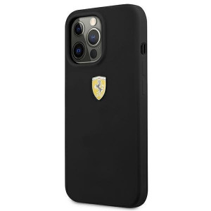 Оригинален твърд гръб FERRARI Silicone FESSIHCP13LBK - iPhone 13 Pro черен - Img 2