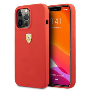 Оригинален твърд гръб FERRARI Silicone FESSIHCP13XRE - iPhone 13 Pro Max червен - Img 1