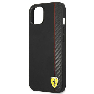 Оригинален твърд гръб FERRARI Track Carbon Stripe FESAXHCP13SBK - iPhone 13 mini черен - Img 6