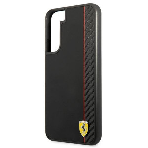 Оригинален твърд гръб FERRARI Track Carbon Stripe FESAXHCS22MBK - Samsung Galaxy S22+ черен - Img 6