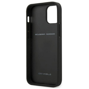 Оригинален твърд гръб FERRARI Track PU Carbon FESNECHCP12SBK - iPhone 12 mini черен - Img 3