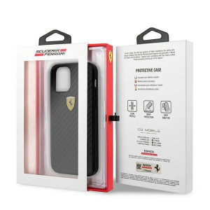 Оригинален твърд гръб FERRARI Track Real Carbon FERCAHCP12SBK - iPhone 12 mini черен - Img 8