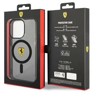 Оригинален твърд гръб FERRARI Translucent MagSafe FEHMP14LUKK - iPhone 14 Pro черен полупрозрачен - Img 8