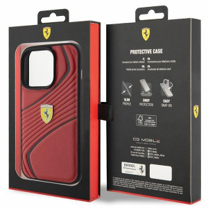 Оригинален твърд гръб FERRARI Twist Metal Logo - iPhone 15 Pro червен - Img 8