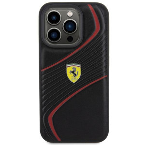 Оригинален твърд гръб FERRARI Twist Metal Logo - iPhone 15 Pro черен - Img 3