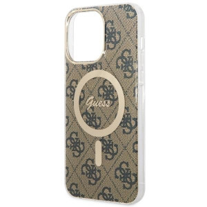 Оригинален твърд гръб GUESS 4G MagSafe GUHMP14XH4STW - iPhone 14 Pro Max кафяв - Img 5