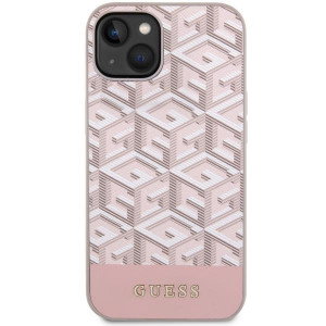 Оригинален твърд гръб GUESS GCube Stripes MagSafe GUHMP14SHGCFSEP - iPhone 14 розов - Img 3