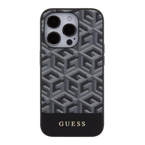 Оригинален твърд гръб GUESS GCube Stripes MagSafe - iPhone 15 Pro черен - Img 3