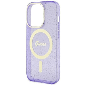 Оригинален твърд гръб GUESS Glitter Gold MagSafe GUHMP14LHCMCGU - iPhone 14 Pro лилав - Img 6