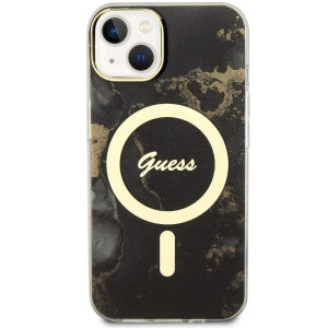 Оригинален твърд гръб GUESS Golden Marble MagSafe GUHMP14MHTMRSK - iPhone 14 Plus черен - Img 3